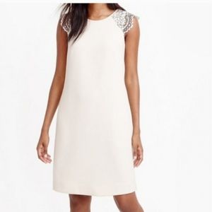 J. Crew Cream Dress Lace Cap Sleeves with Pockets